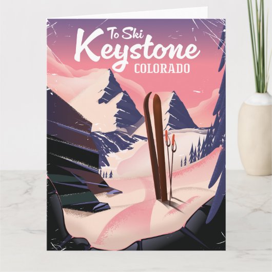 キーストーンでスキーを カード (正面)