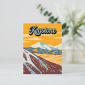 キーストーンコロラドウィンタースキーエリアヴィンテージ ポストカード (スタンド正面)