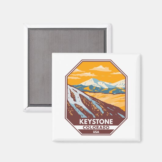 キーストーンコロラドウィンタースキーエリア マグネット (正面/裏面)