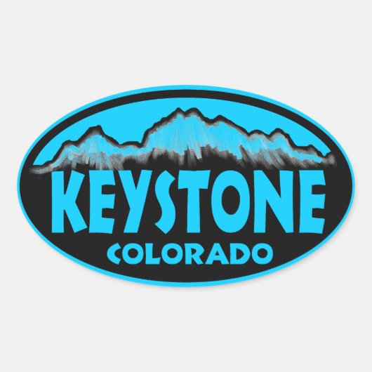 キーストーンコロラド青い楕円形のシール 楕円形シール (正面)