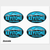 キーストーンコロラド青い楕円形のシール 楕円形シール (シート)