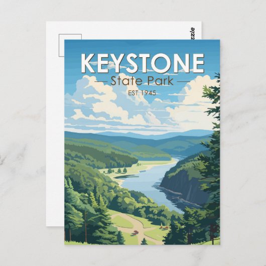 キーストーン州パークペンシルバニアトラベルヴィンテージ ポストカード (正面/裏面)