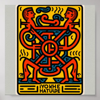 キースヘリングスタイルエジプトデザインポスター ポスター