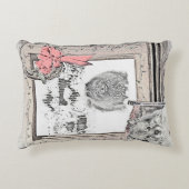 キースホンドクリスマスウィンター絵画ウインドウズドッグアート アクセントクッション (正面)