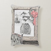 キースホンドクリスマスウィンター絵画ウインドウズドッグアート アクセントクッション (裏面(縦))