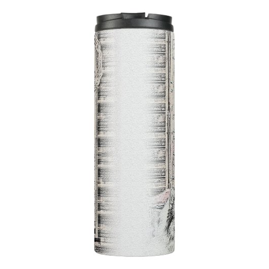 キースホンドクリスマスウィンター絵画ウインドウズドッグアート タンブラー (裏面)