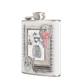 キースホンドクリスマスウィンター絵画ウインドウズドッグアート フラスク (左)