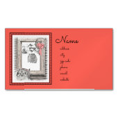 キースホンドクリスマスウィンター絵画ウインドウズドッグアート マグネット名刺 (正面)