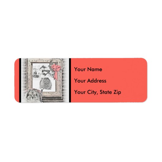 キースホンドクリスマスウィンター絵画ウインドウズドッグアート ラベル (正面)