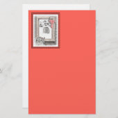 キースホンドクリスマスウィンター絵画ウインドウズドッグアート 便箋 (正面/裏面)