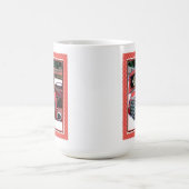 キースホンドクリスマス古絵画いトラックのドッグアート コーヒーマグカップ (中央)