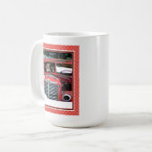 キースホンドクリスマス古絵画いトラックのドッグアート コーヒーマグカップ (正面左)