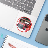 キースホンドクリスマス古絵画いトラックのドッグアート シール (ノートパソコンとiPhone)