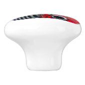 キースホンドクリスマス古絵画いトラックのドッグアート セラミックノブ (側面)