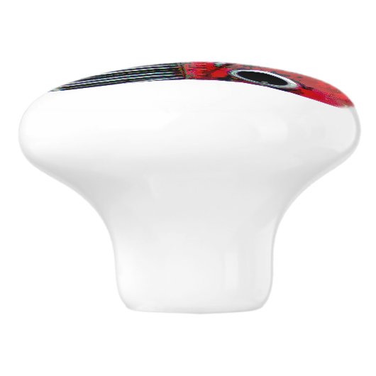 キースホンドクリスマス古絵画いトラックのドッグアート セラミックノブ (側面)