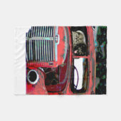 キースホンドクリスマス古絵画いトラックのドッグアート フリースブランケット (正面(横))