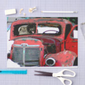 キースホンドクリスマス古絵画いトラックのドッグアート 薄葉紙 (クラフト)