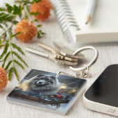 キースホンドスノースイクリスマスデコール キーホルダー (正面右)