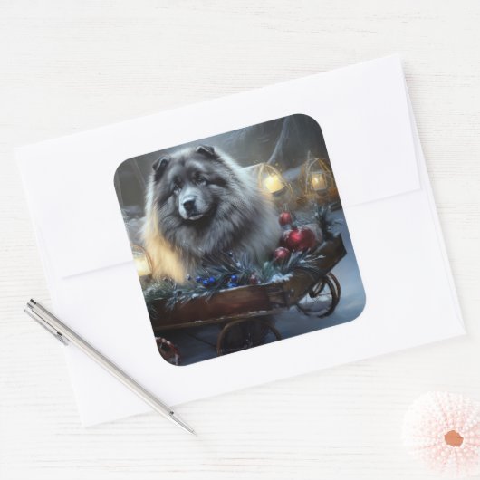 キースホンドスノースイクリスマスデコール スクエアシール (封筒)