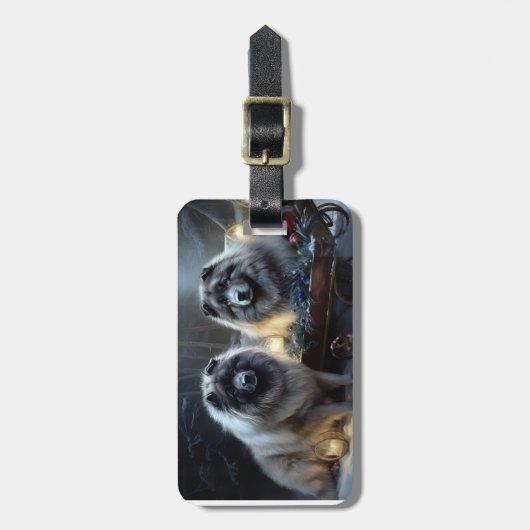 キースホンドスノースイクリスマスデコール ラゲッジタグ (正面縦)