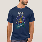 キース氏族のバッジとタータンチェックのTシャツ Tシャツ (正面)