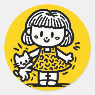 キース・ハリンの子猫が可愛い漫画 ラウンドシール