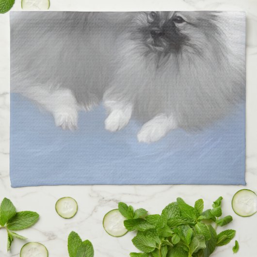 キーズのオリジナル絵を描アニマルアート キッチンタオル (折り畳み)