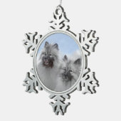 キーズのオリジナル絵を描アニマルアート スノーフレークピューターオーナメント (右)