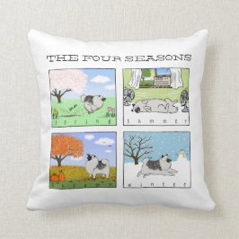 キーソンが四季を楽しむ – おもしろいドッグアート クッション
