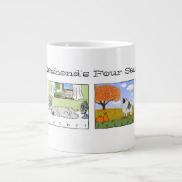 キーソンが四季を楽しむ – おもしろいドッグアート ジャンボコーヒーマグカップ