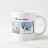 キーソンが四季を楽しむ – おもしろいドッグアート ジャンボコーヒーマグカップ (右)