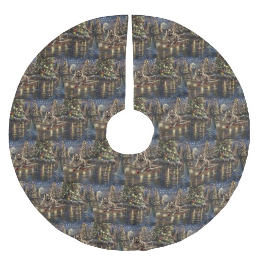 キーソンクリスマスフェスティバル航海 ブラッシュドポリエステルツリースカート (正面)