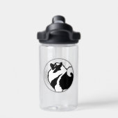 キーソングラフィックス – かわいいオリジナルドッグアート ウォーターボトル (背面)