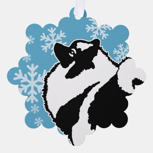 キーソングラフィックス – かわいいオリジナルドッグアート オーナメントカード (正面)