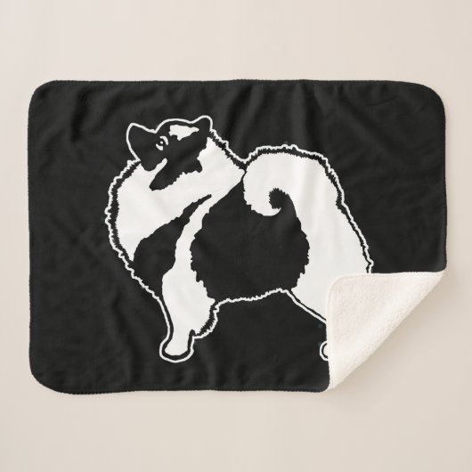 キーソングラフィックス – かわいいオリジナルドッグアート シェルパブランケット (正面(横))