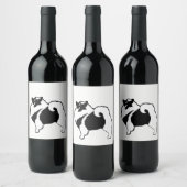 キーソングラフィックス – かわいいオリジナルドッグアート ワインラベル (ボトル)