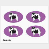 キーソングラフィックス – かわいいオリジナルドッグアート 楕円形シール (シート)