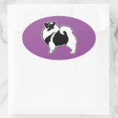 キーソングラフィックス – かわいいオリジナルドッグアート 楕円形シール (バッグ)