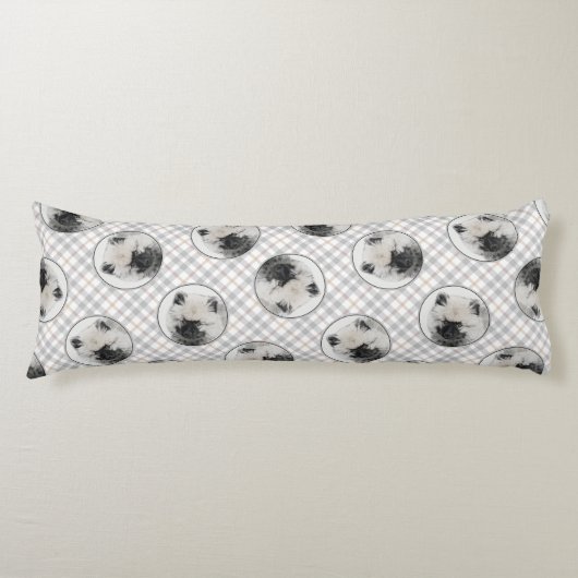 キーソンスケッチキーズパピーかわいいオリジナルドッグアート ボディピロー (正面)