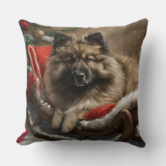 キーソンドッグクリスマスフェスティバル クッション (正面)