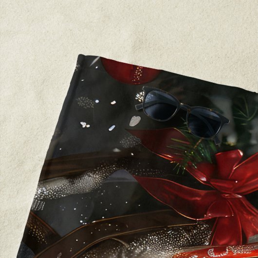 キーソンドッグクリスマスフェスティバル ビーチタオル (インサイチュ)