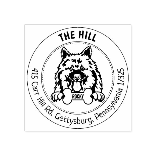 キーソンドッグ差出人住所ファミリー ラバースタンプ (インプリント)