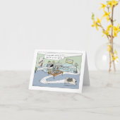 キーソンドッグ機敏性マンガ誕生日グリーティング カード (黄色い花)