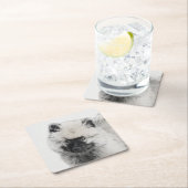 キーソンパピースケッチ – かわいいオリジナルドッグアート スクエアペーパーコースター (インサイチュ)