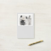 キーソンパピースケッチ – かわいいオリジナルドッグアート ポストイット (デスク上)