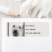 キーソンパピースケッチ – かわいいオリジナルドッグアート ラベル (インサイチュ)