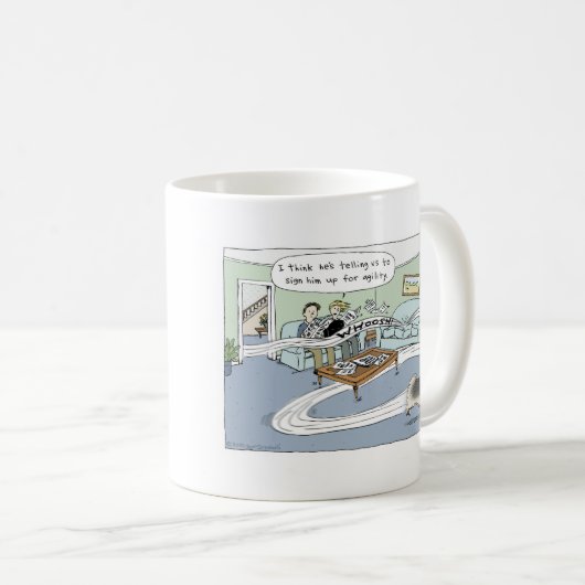 キーソン敏捷性犬の漫画 |可愛いキーシーの恋人 コーヒーマグカップ (正面右)