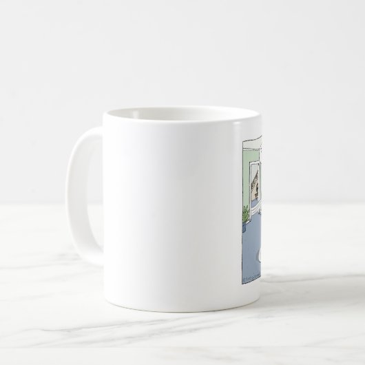 キーソン漫画の犬の敏捷性 |可愛いキーシー コーヒーマグカップ (正面左)