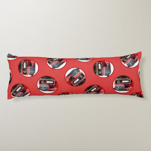 キーソン絵を描のクリスマスの古い赤いトラックの犬のアート ボディピロー (裏面)