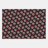 キーソン絵を描のクリスマスの古い赤いトラックの犬のアート ラッピングペーパーシート (正面3)